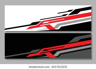 Car livery with geometric line shape, car wrap vector, Abstract line graphic design for wrapping vehicle EPS 10