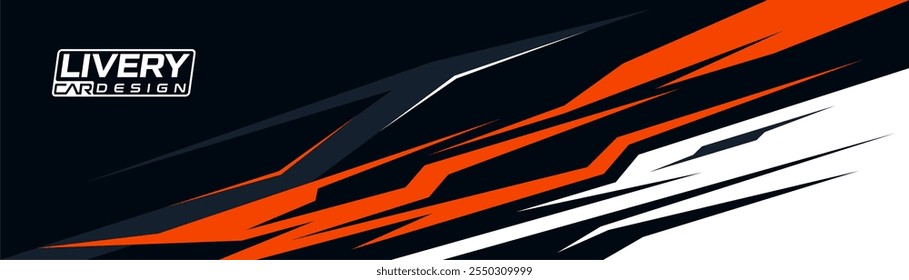 car livery with a geometric motif. Abstract sports background with exclusive colors, vector design for vehicle, banner, sport background.