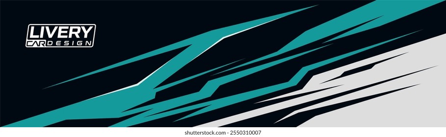 car livery with a geometric motif. Abstract sports background with exclusive colors, vector design for vehicle, banner, sport background.