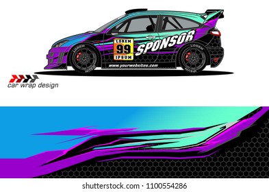 car livery Graphic vector. abstract racing background design for vehicle vinyl wrap
