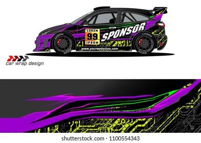 car livery Graphic vector. abstract racing background design for vehicle vinyl wrap