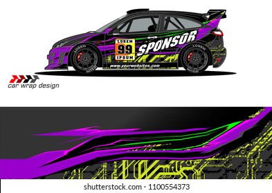 car livery Graphic vector. abstract racing background design for vehicle vinyl wrap