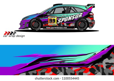 car livery Graphic vector. abstract racing background design for vehicle vinyl wrap