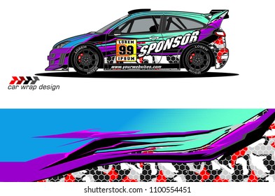 car livery Graphic vector. abstract racing background design for vehicle vinyl wrap