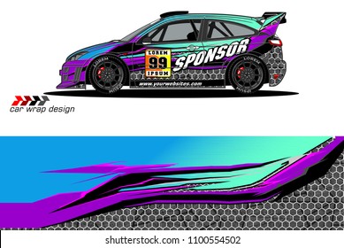 car livery Graphic vector. abstract racing background design for vehicle vinyl wrap