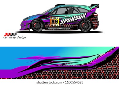 car livery Graphic vector. abstract racing background design for vehicle vinyl wrap