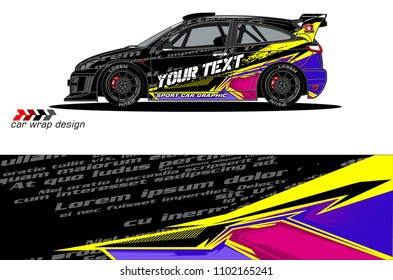 car livery Graphic vector. abstract racing shape design for vehicle vinyl wrap background 
