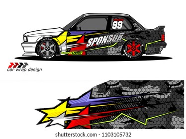 car livery Graphic vector. abstract racing shape design for vehicle vinyl wrap background 