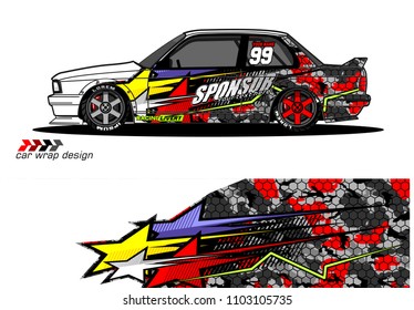 car livery Graphic vector. abstract racing shape design for vehicle vinyl wrap background 