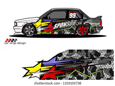 car livery Graphic vector. abstract racing shape design for vehicle vinyl wrap background 