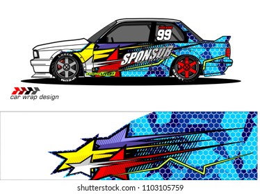 car livery Graphic vector. abstract racing shape design for vehicle vinyl wrap background 