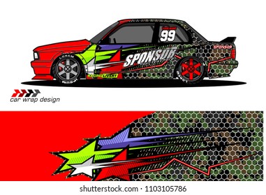 car livery Graphic vector. abstract racing shape design for vehicle vinyl wrap background 