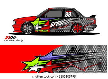 car livery Graphic vector. abstract racing shape design for vehicle vinyl wrap background 