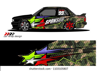 car livery Graphic vector. abstract racing shape design for vehicle vinyl wrap background 