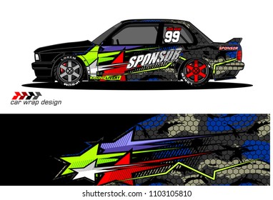 car livery Graphic vector. abstract racing shape design for vehicle vinyl wrap background 
