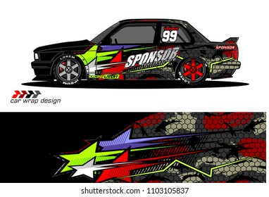car livery Graphic vector. abstract racing shape design for vehicle vinyl wrap background 
