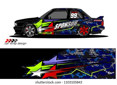 car livery Graphic vector. abstract racing shape design for vehicle vinyl wrap background 