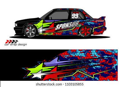 car livery Graphic vector. abstract racing shape design for vehicle vinyl wrap background 