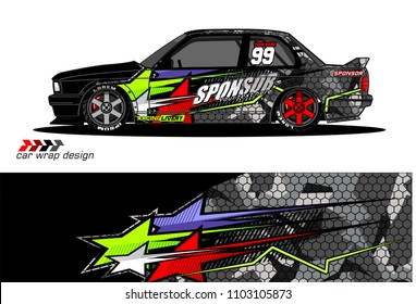 car livery Graphic vector. abstract racing shape design for vehicle vinyl wrap background 
