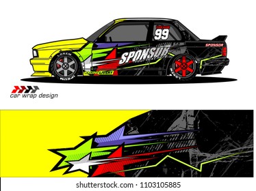 car livery Graphic vector. abstract racing shape design for vehicle vinyl wrap background 