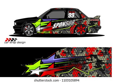 car livery Graphic vector. abstract racing shape design for vehicle vinyl wrap background 