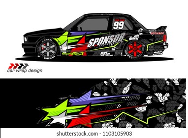 car livery Graphic vector. abstract racing shape design for vehicle vinyl wrap background 
