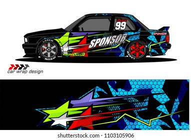 car livery Graphic vector. abstract racing shape design for vehicle vinyl wrap background 