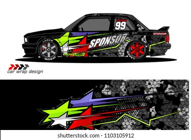 car livery Graphic vector. abstract racing shape design for vehicle vinyl wrap background 