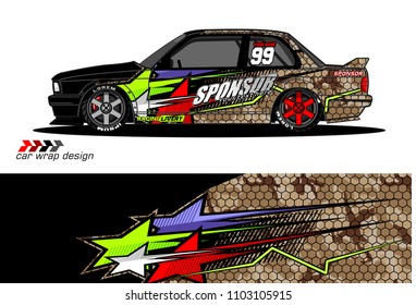 car livery Graphic vector. abstract racing shape design for vehicle vinyl wrap background 