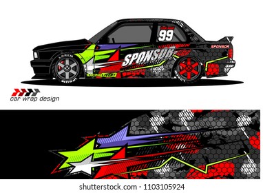 car livery Graphic vector. abstract racing shape design for vehicle vinyl wrap background 