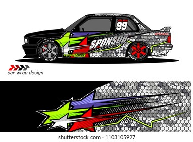car livery Graphic vector. abstract racing shape design for vehicle vinyl wrap background 