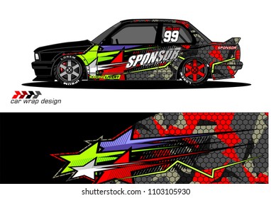 car livery Graphic vector. abstract racing shape design for vehicle vinyl wrap background 