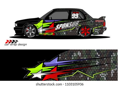 car livery Graphic vector. abstract racing shape design for vehicle vinyl wrap background 