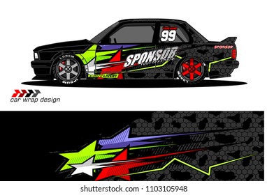 car livery Graphic vector. abstract racing shape design for vehicle vinyl wrap background 