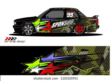 car livery Graphic vector. abstract racing shape design for vehicle vinyl wrap background 