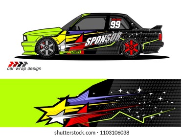 car livery Graphic vector. abstract racing shape design for vehicle vinyl wrap background 