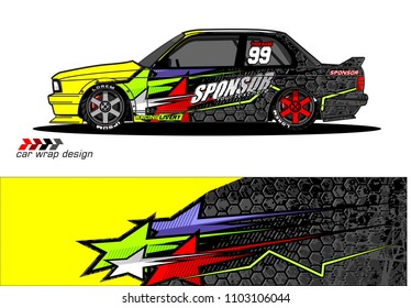 car livery Graphic vector. abstract racing shape design for vehicle vinyl wrap background 