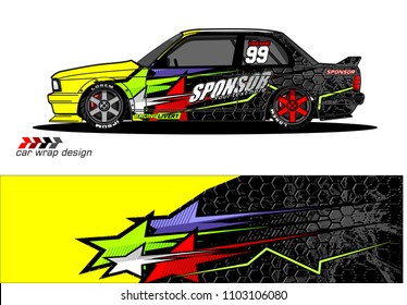 car livery Graphic vector. abstract racing shape design for vehicle vinyl wrap background 