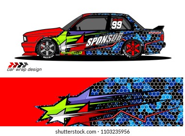 car livery Graphic vector. abstract racing shape design for vehicle vinyl wrap background 