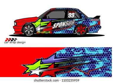 car livery Graphic vector. abstract racing shape design for vehicle vinyl wrap background 