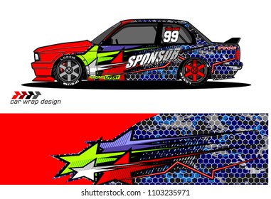 car livery Graphic vector. abstract racing shape design for vehicle vinyl wrap background 