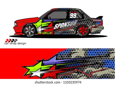 car livery Graphic vector. abstract racing shape design for vehicle vinyl wrap background 