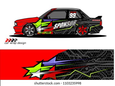 car livery Graphic vector. abstract racing shape design for vehicle vinyl wrap background 