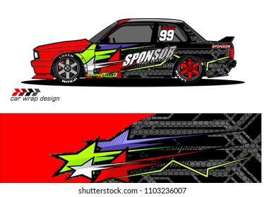 car livery Graphic vector. abstract racing shape design for vehicle vinyl wrap background 