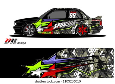 car livery Graphic vector. abstract racing shape design for vehicle vinyl wrap background 