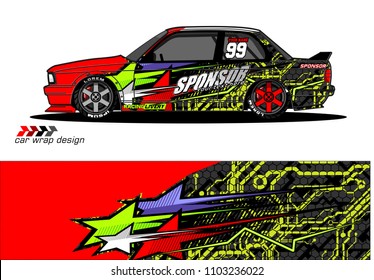 car livery Graphic vector. abstract racing shape design for vehicle vinyl wrap background 