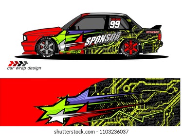 car livery Graphic vector. abstract racing shape design for vehicle vinyl wrap background 