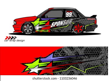 car livery Graphic vector. abstract racing shape design for vehicle vinyl wrap background 