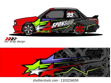 car livery Graphic vector. abstract racing shape design for vehicle vinyl wrap background 