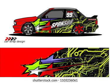 car livery Graphic vector. abstract racing shape design for vehicle vinyl wrap background 